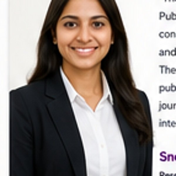 AI-generated illustrative portrait of Sneha Patil